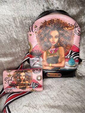 Nicole Lee Pink RARE NIKKY ROXANNE Girl Mini Backpack and Wallet Set